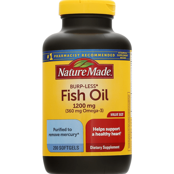 Nature Made Burp-Less Fish Oil 1200mg Liquid Softgels