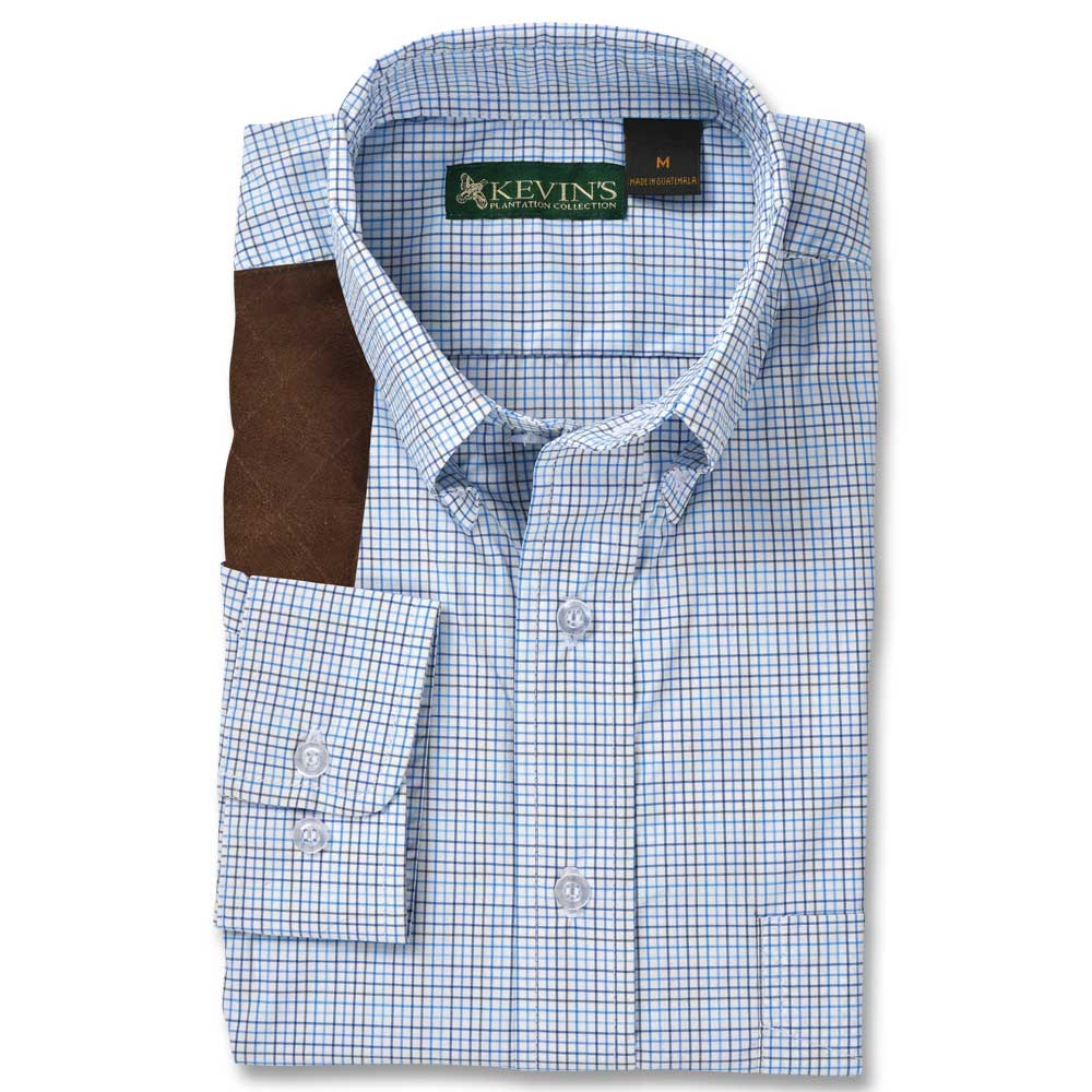Kevin's Performance Blue/Royal Tattersall Long Sleeve Right Hand Shooting Shirt-Men's Clothing-Blue / Royal-S-Kevin's Fine Outdoor Gear & Apparel