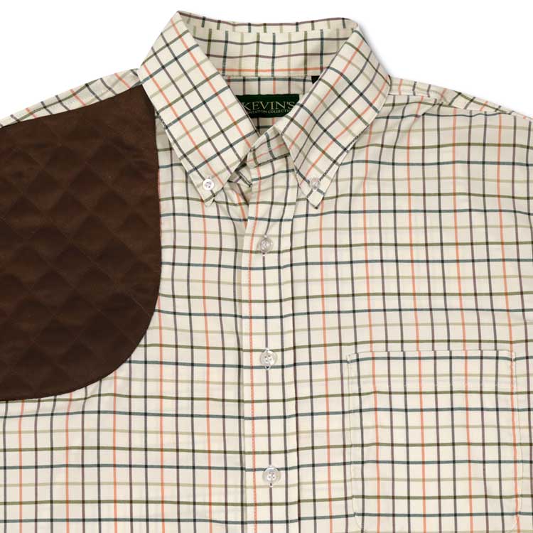 Pumpkin Tattersall Right Patch Big and Tall Shooting Shirt-MENS CLOTHING-LT-Kevin's Fine Outdoor Gear & Apparel