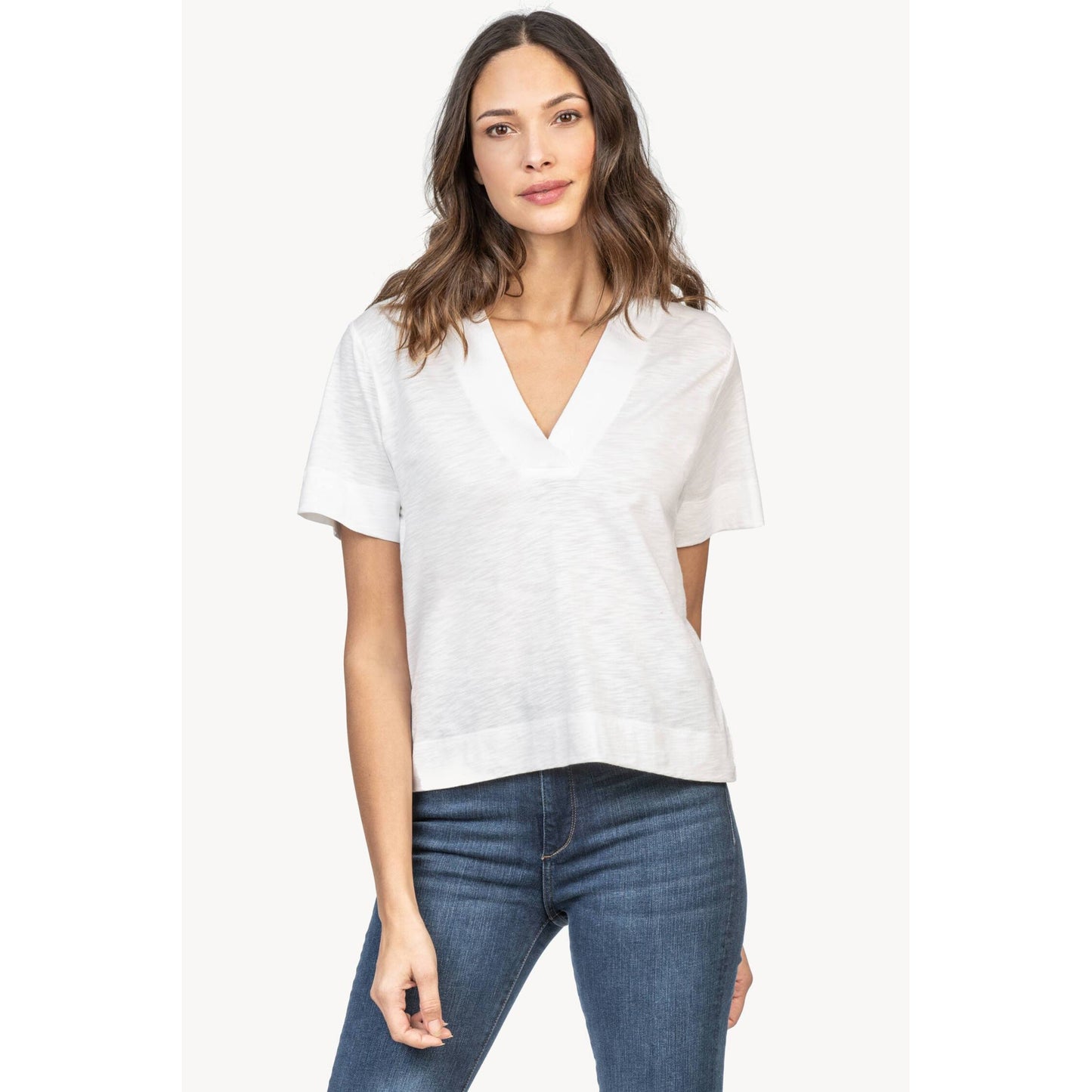 Lilla P Short Sleeve V-Neck Tee-WOMENS CLOTHING-White-S-Kevin's Fine Outdoor Gear & Apparel