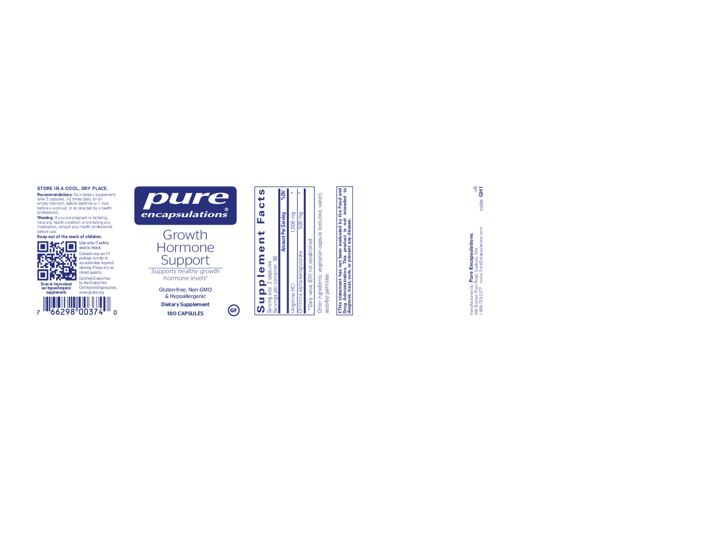 Pure Encapsulations Growth Hormone Support
