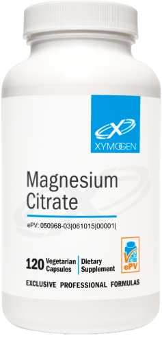 XYMOGEN Magnesium Citrate Capsules - Vegan Magnesium Supplement for Women + Men - Regularity, Muscle, Bone + Heart Health Supplements (120 Magnesium Pills)