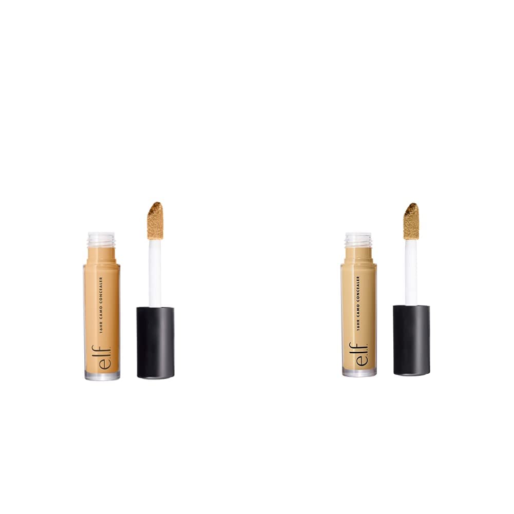 e.l.f 16HR Camo Concealer, Full Coverage & Highly Pigmented, Matte Finish, Medium Peach, 0.203 Fl Oz and e.l.f. 16HR Camo Concealer, Full Coverage & Highly Pigmented, Matte Finish, Tan Sand