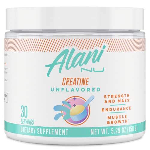 Alani Nu Creatine Monohydrate Powder 150 Grams (5.29 oz), Unflavored 30 Servings