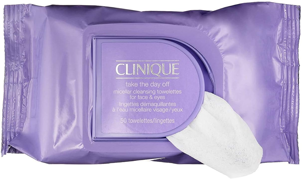 CLINIQUE Take The Day Off Micellar Cleansing Towelettes for Face & Eyes Makeup Remover 50 Wipes