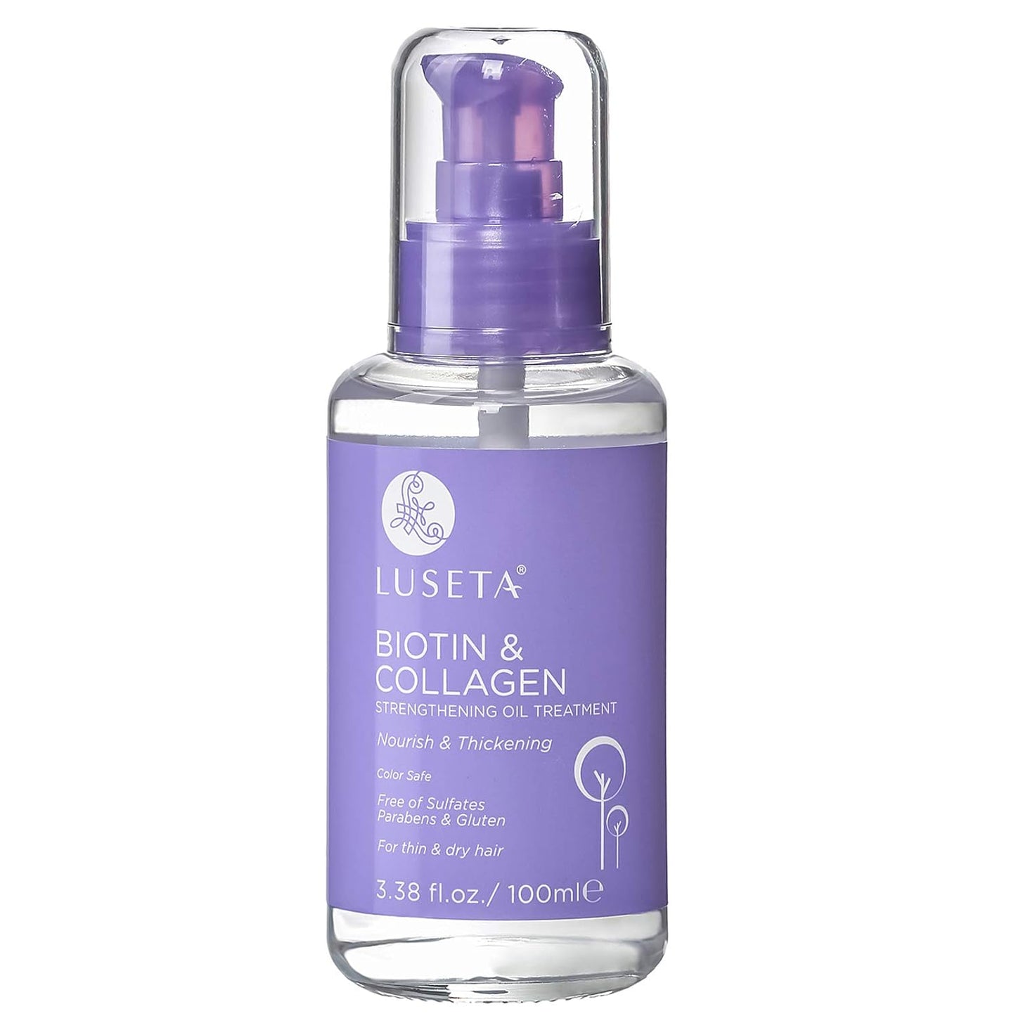 L LUSETA Biotin Hair Growth Serum & Oil for Thin & Dry Hair & for Thickening of Hair and Nourishing of Scalp, 3.38 Fl Oz