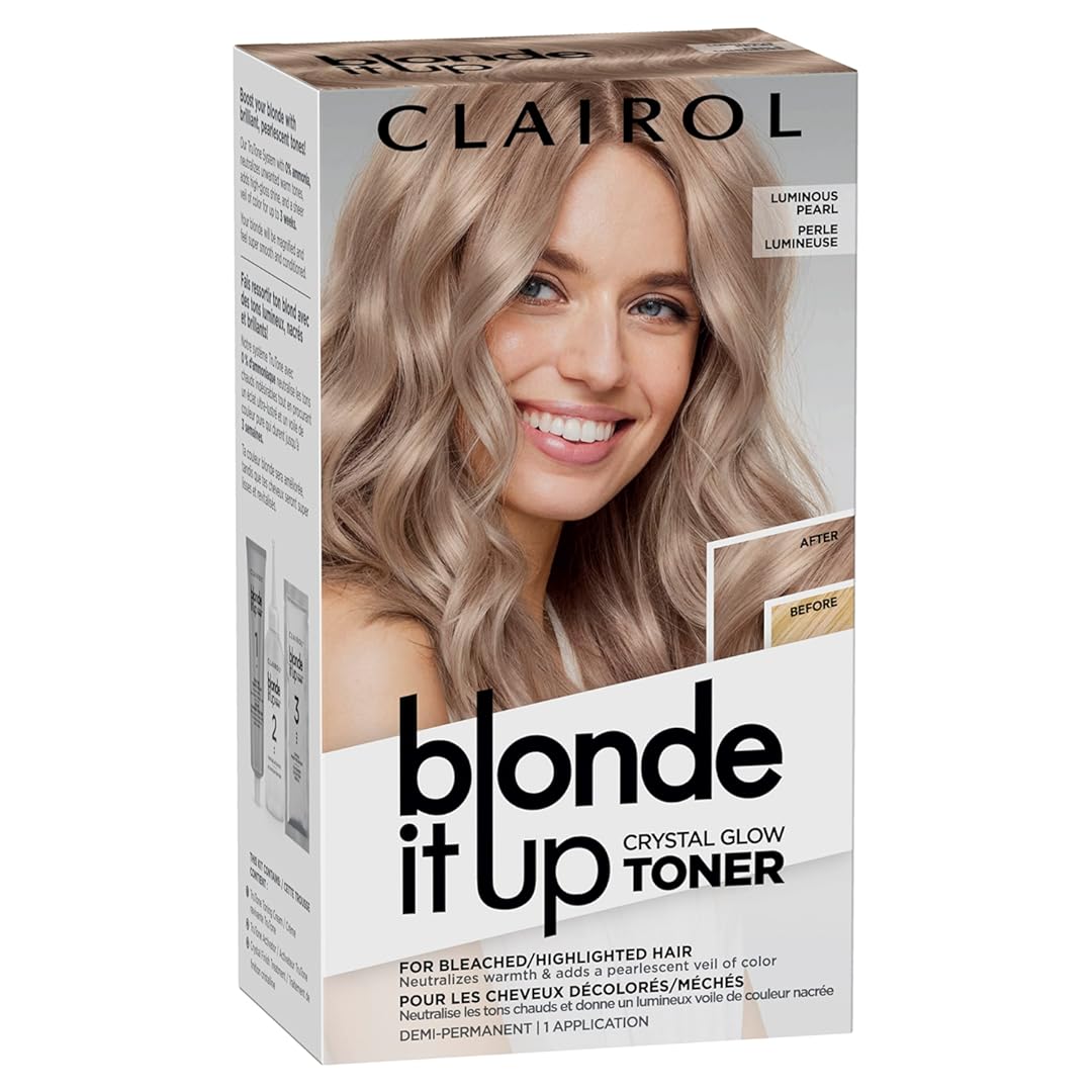 Clairol Blonde It Up Crystal Glow Toners Demi-Permanent Hair Dye, Luminous Pearl Hair Color, Pack of 1
