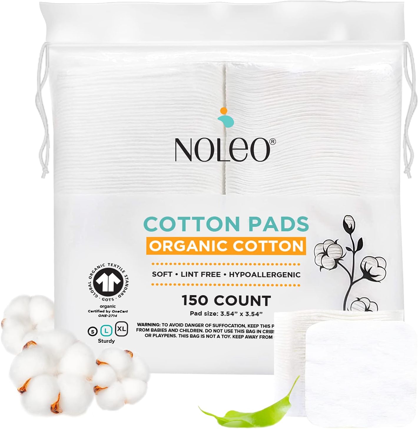 Cotton Rounds & Pads (150 Count (Pack of 1), Large & Pressed)