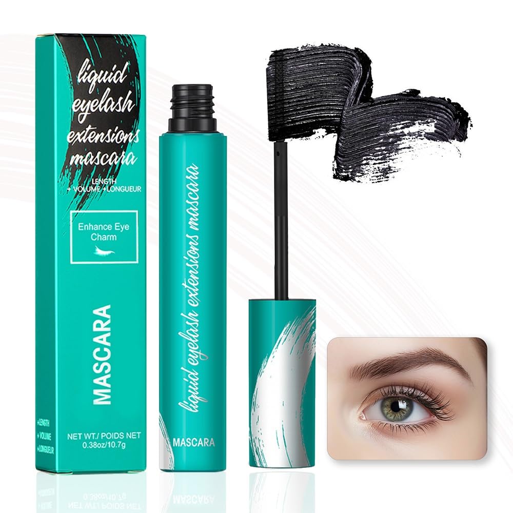 Mascara Liquid Extension Lashes-Mascara Volume and Length Long No Flaking/No Clumping Waterproof and Smudge-Proof Washable Mascara (Color : Black)