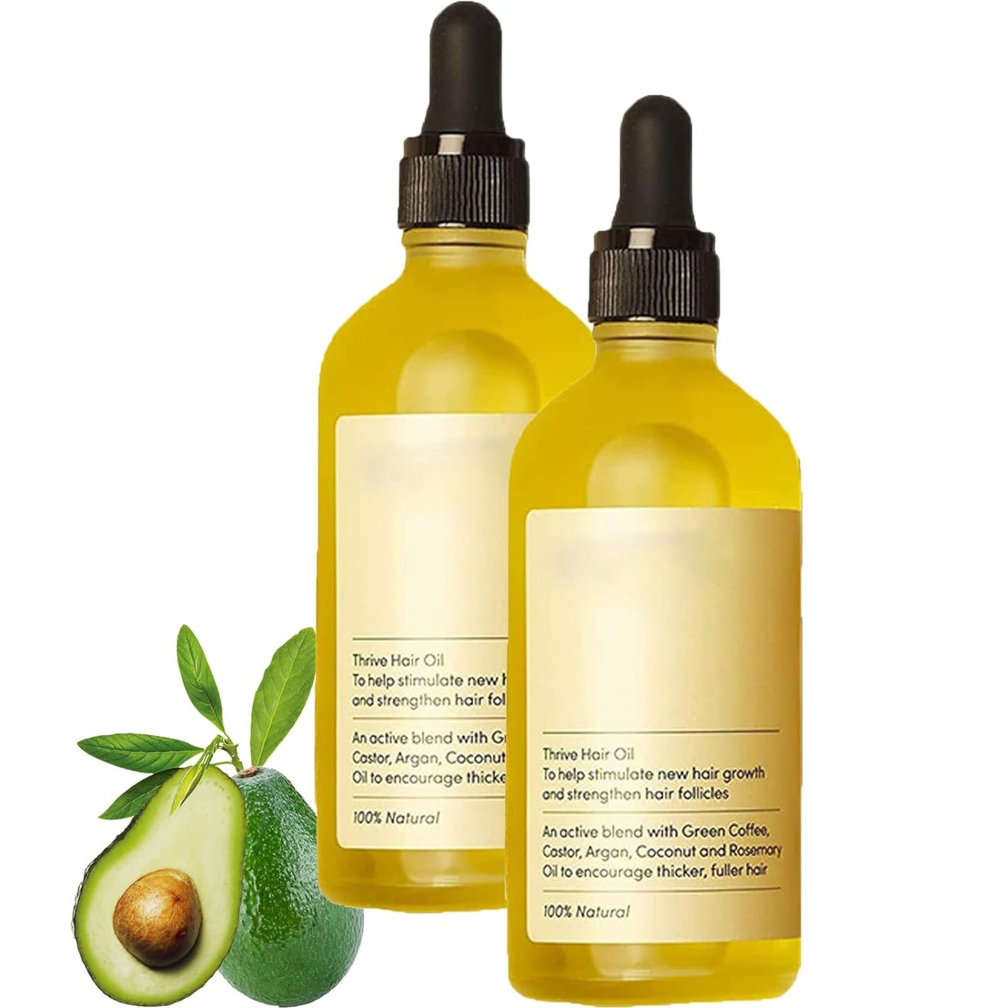Carvenchi Natural Hair Growth Oil, Rosemary Oil for Hair Growth Organic, Veganic Natural Hair Growth Oil for Thin Hair, Hair Oil for Dry Damaged Hair and Growth_60ml (2pc)