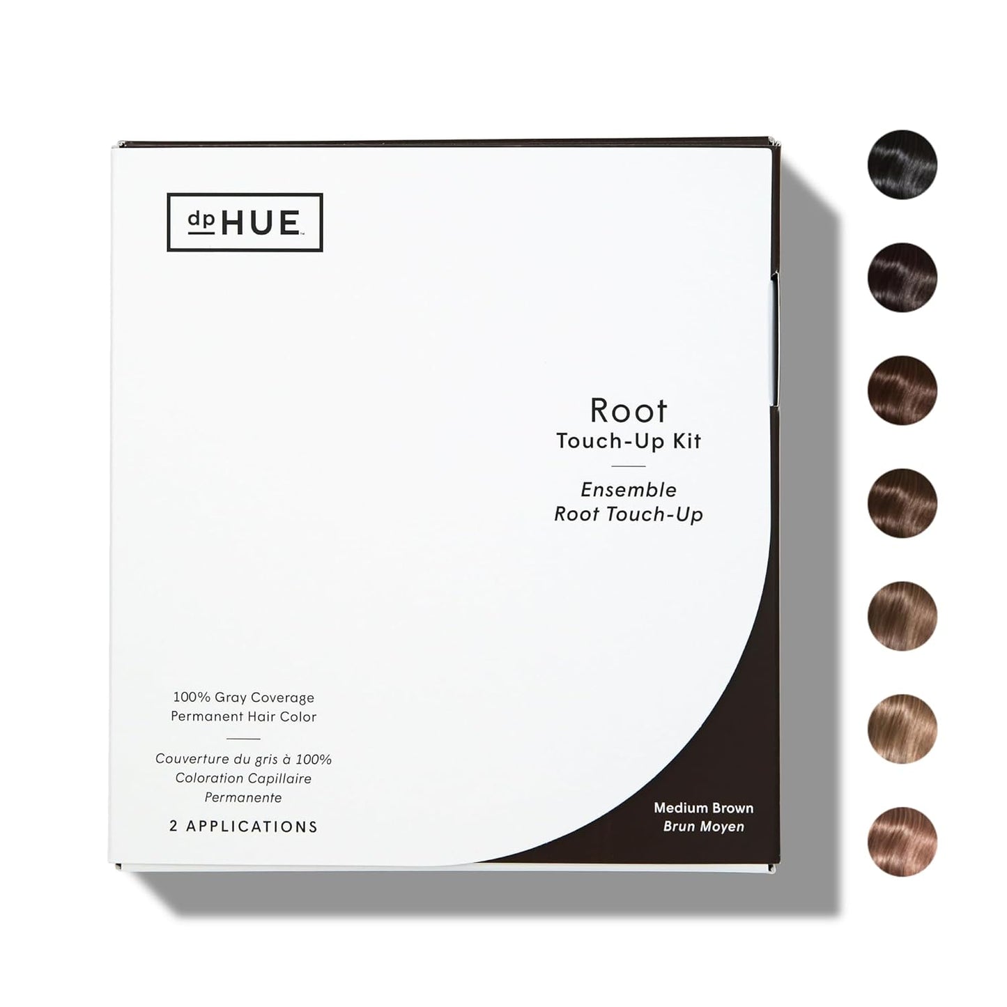 dpHUE Root Touch-Up Kit, Medium Brown - Permanent Hair Color for Gray Coverage - Includes Two Applications - Paraben, SLS & SLES Sulfate Free - Leaping Bunny Certified