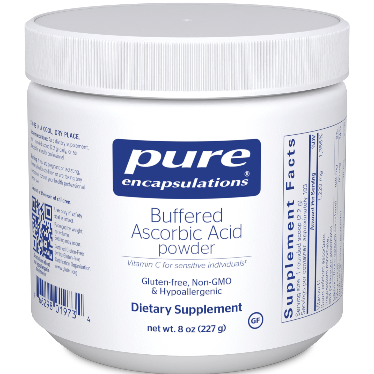 Pure Encapsulations Buffered Ascorbic Acid Powder 227 gms