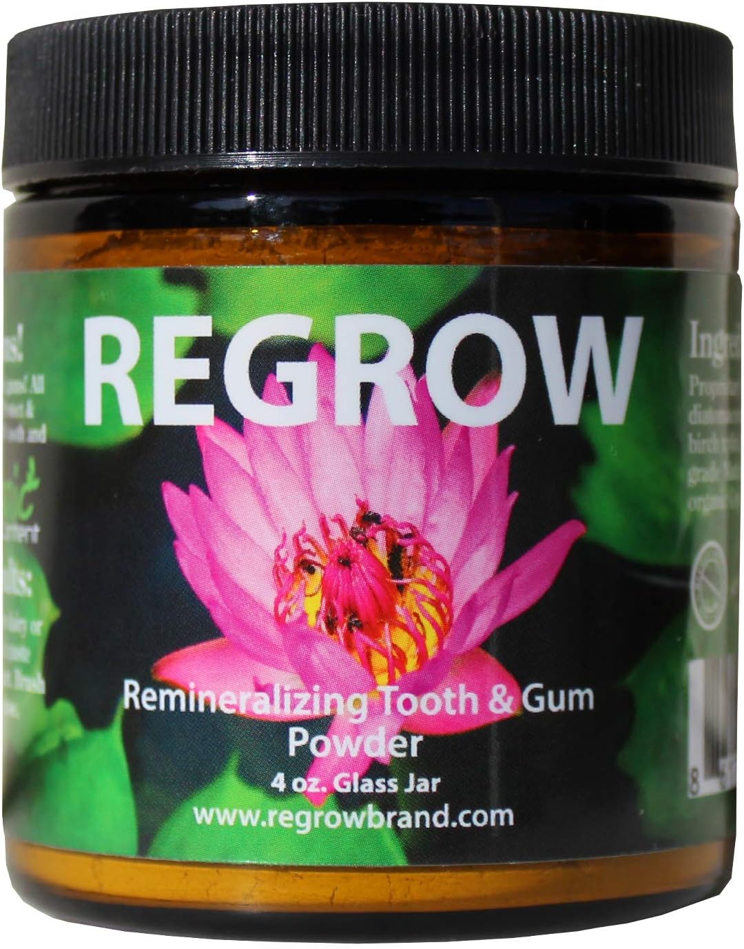 REGROW Remineralizing Tooth Powder - Whiter Teeth Naturally - Cleans, Heals, Protects & Stop Sensitive Teeth and Gums - All Natural - 4oz Glass Jar