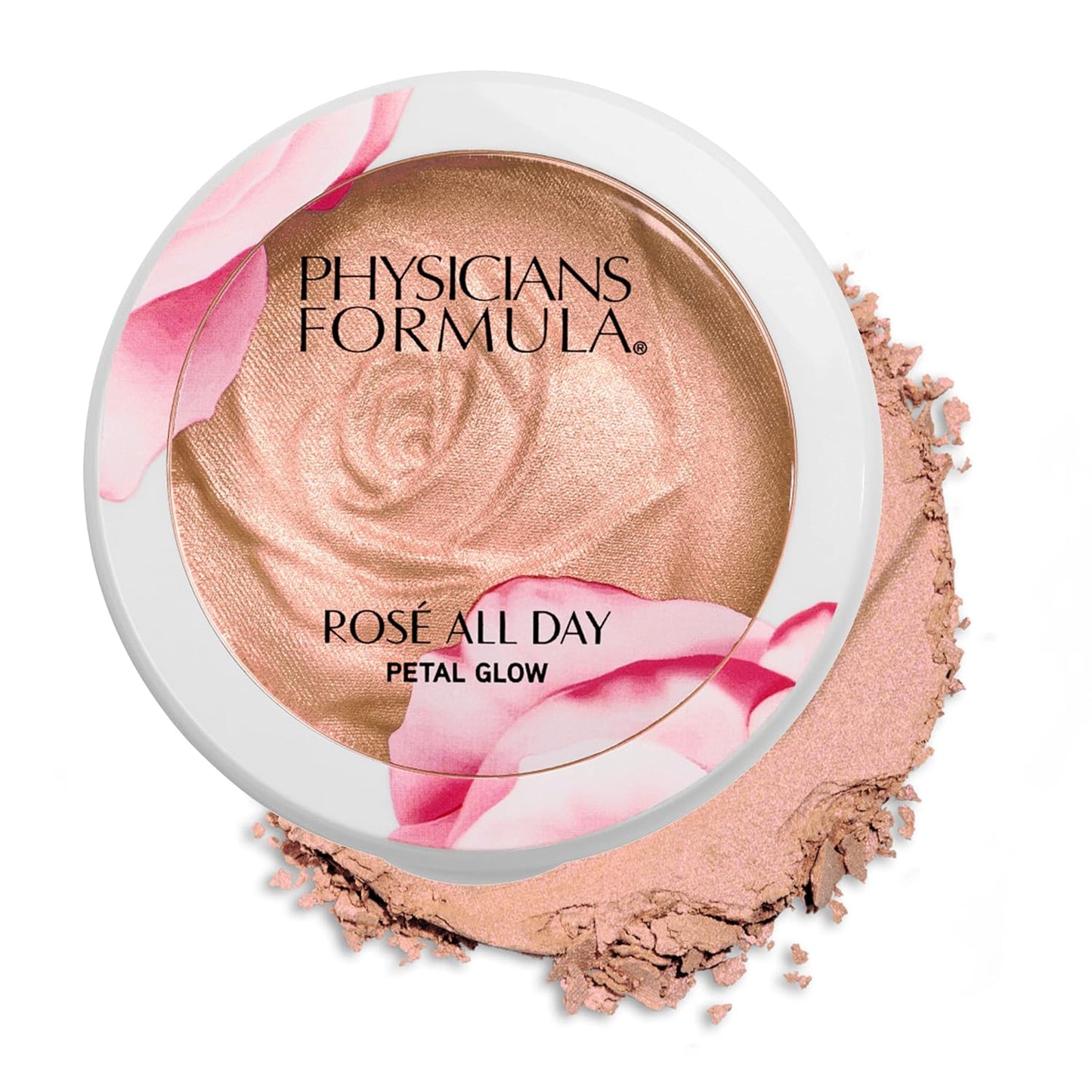 Physicians Formula RosŽ All Day Highlighter Blush Face Powder, Shimmer Petal Glow, Pink Soft Petal, Dermatologist Tested, Clinicially Tested
