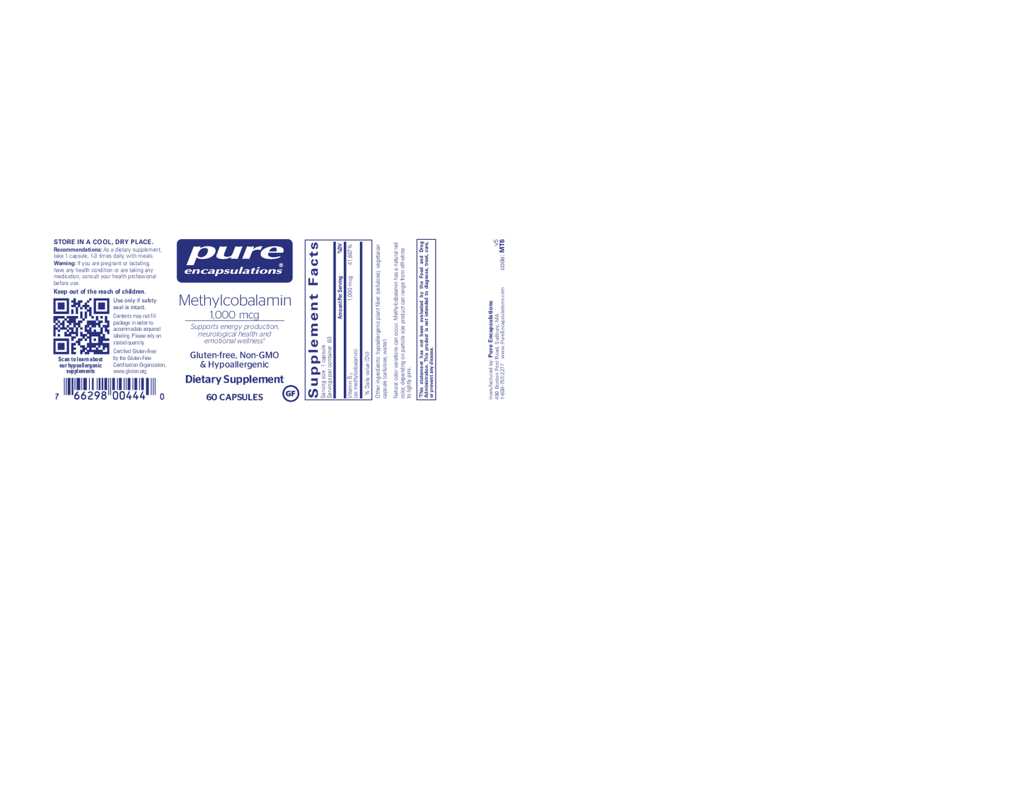 Pure Encapsulations Methylcobalamin 1000 mcg