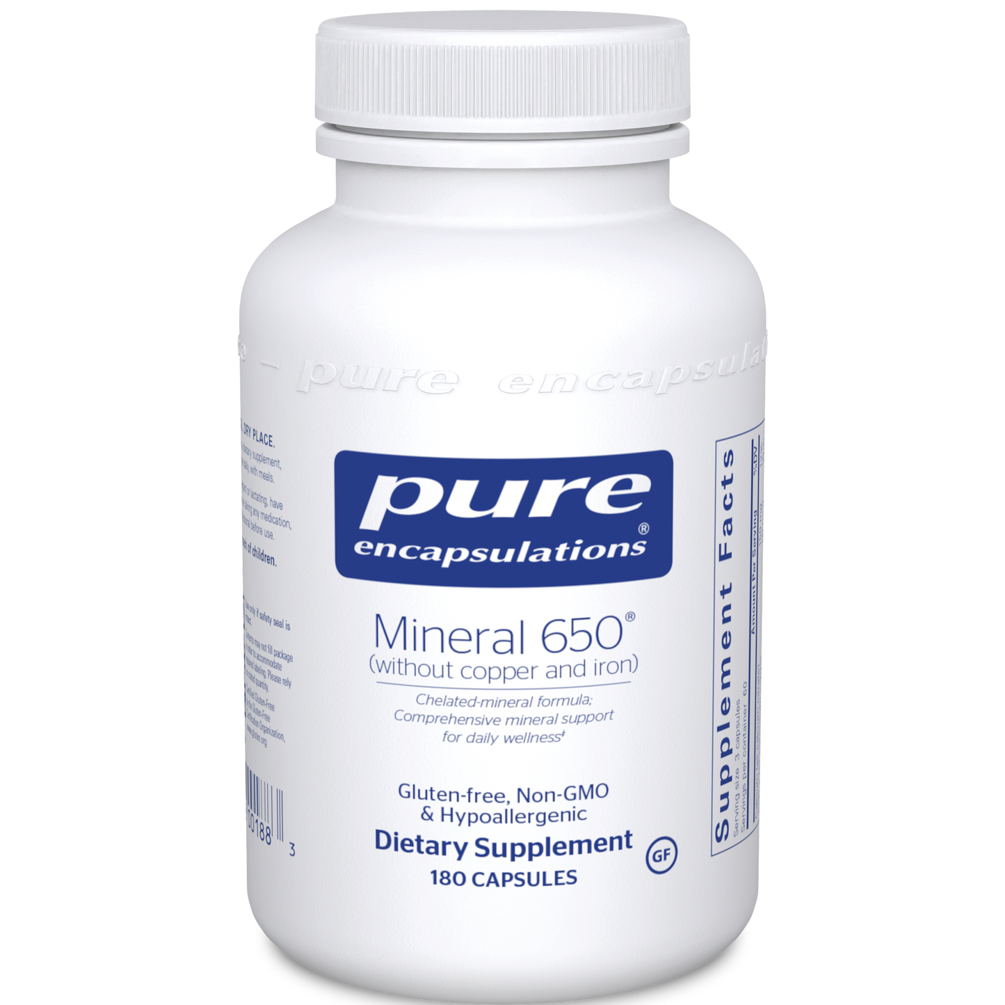 Pure Encapsulations Mineral 650 (w/out CU & FE) 180 vcaps