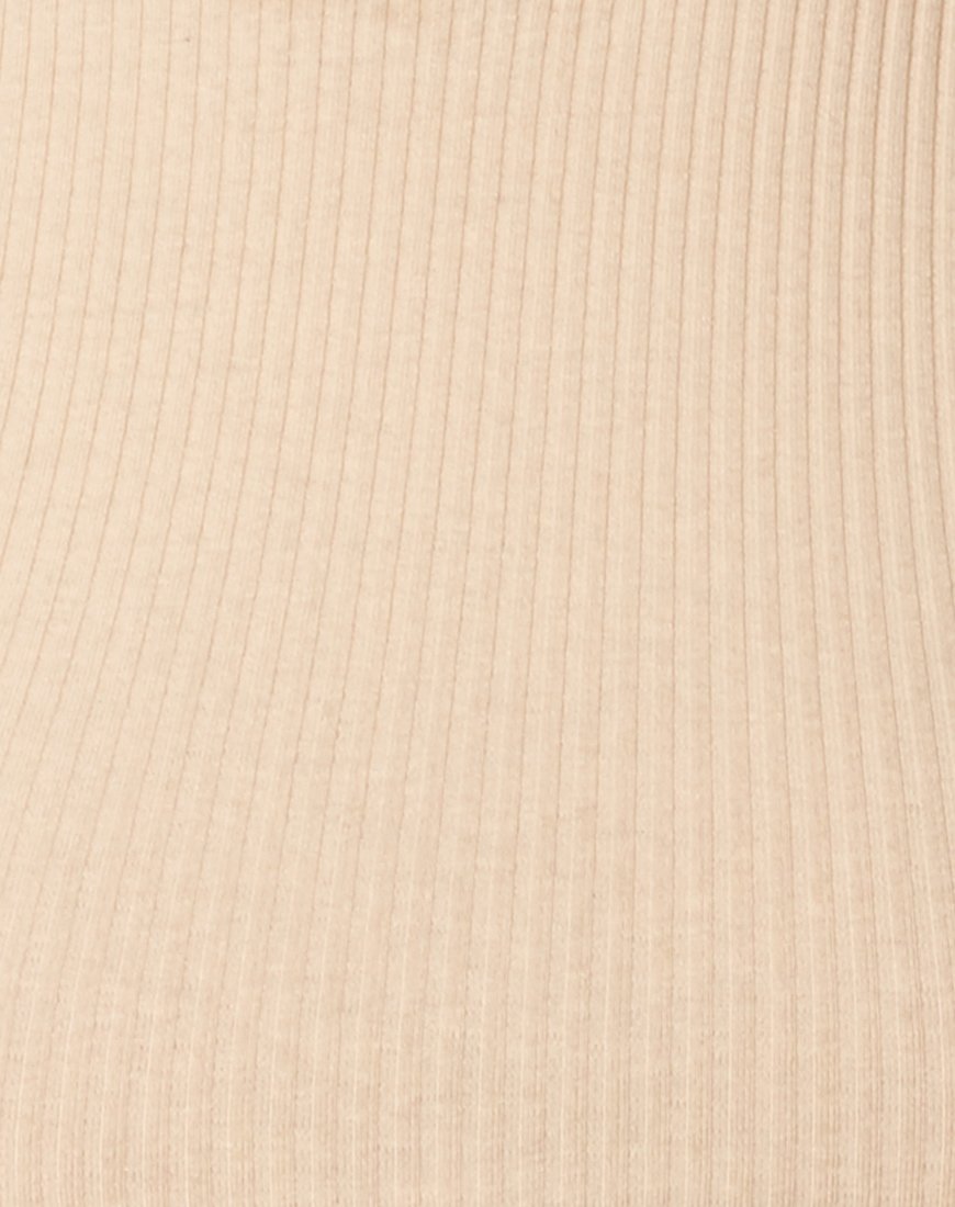 Azura Crop Top in Rib Sand