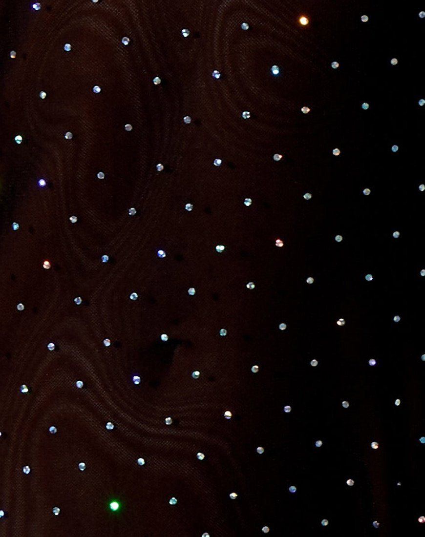 Batis Maxi Dress in Crystal Net Black