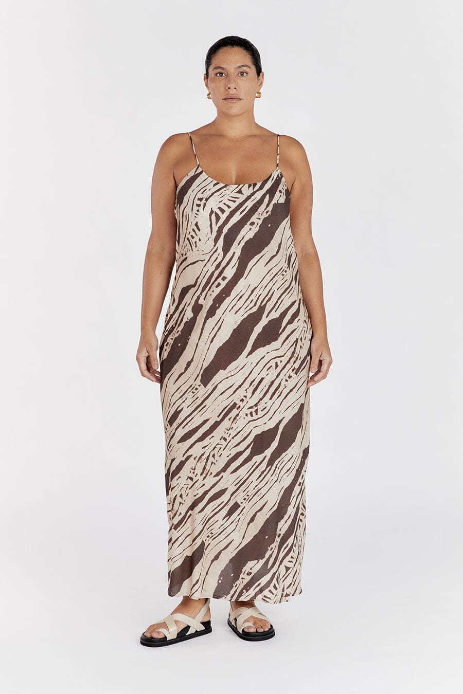 QUINN SCOOP MAXI SLIP DRESS