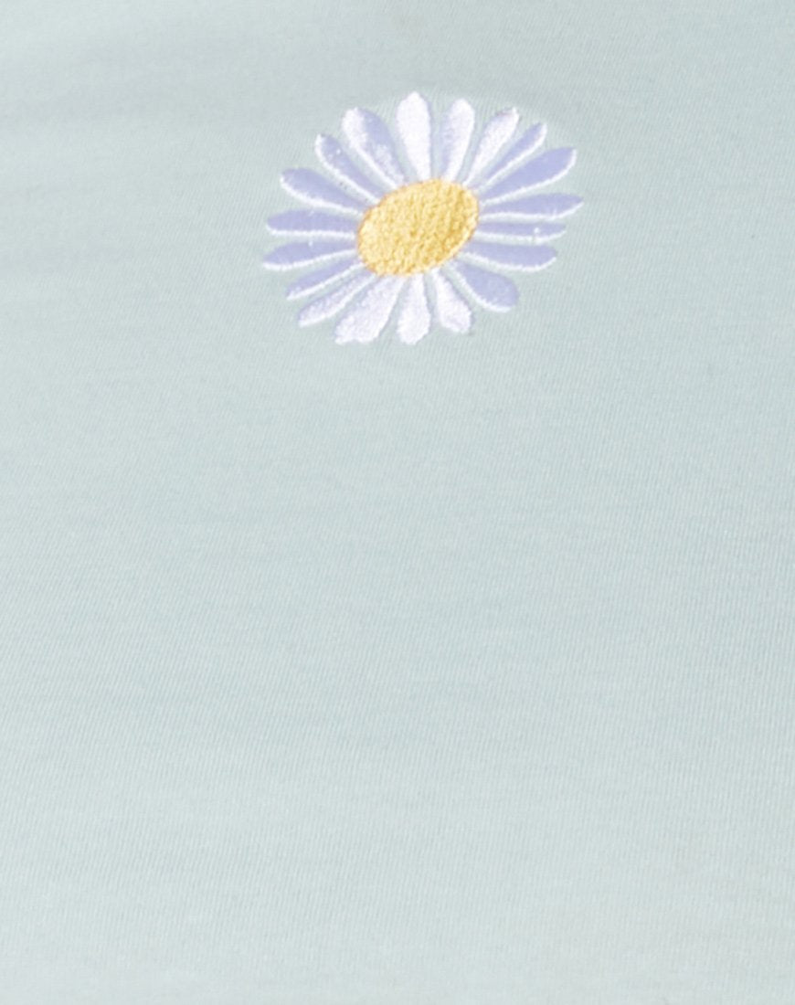 Doga Crop Top in Soft Pistachio Daisy Embro
