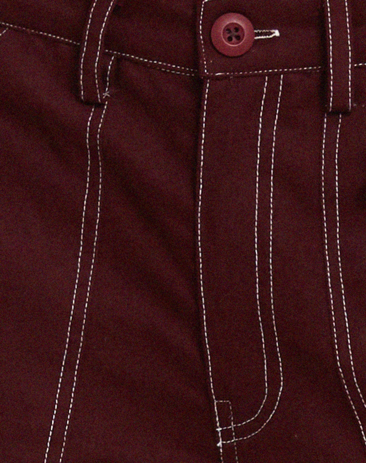 Kusnaedi Wide Leg Trouser in Redwood and White Top Stitch