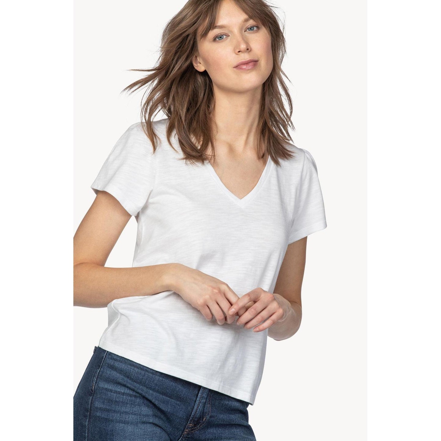 Lilla P Short Sleeve V-Neck Tee-women-WHITE-XS-Kevin's Fine Outdoor Gear & Apparel