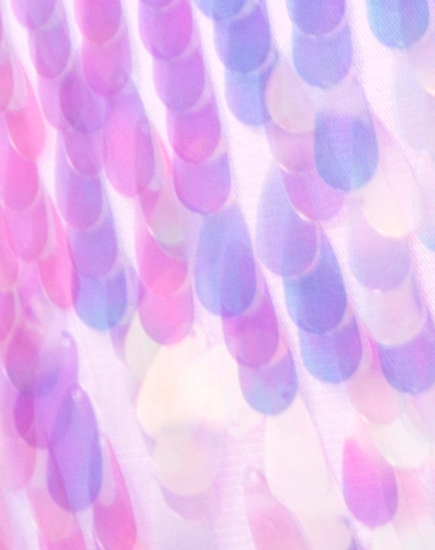 Lesta Short in Opal Unicorn Sequin Pink