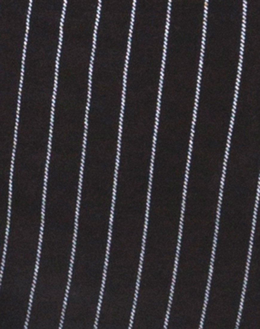 Solita Unitard in Pinstripe Black