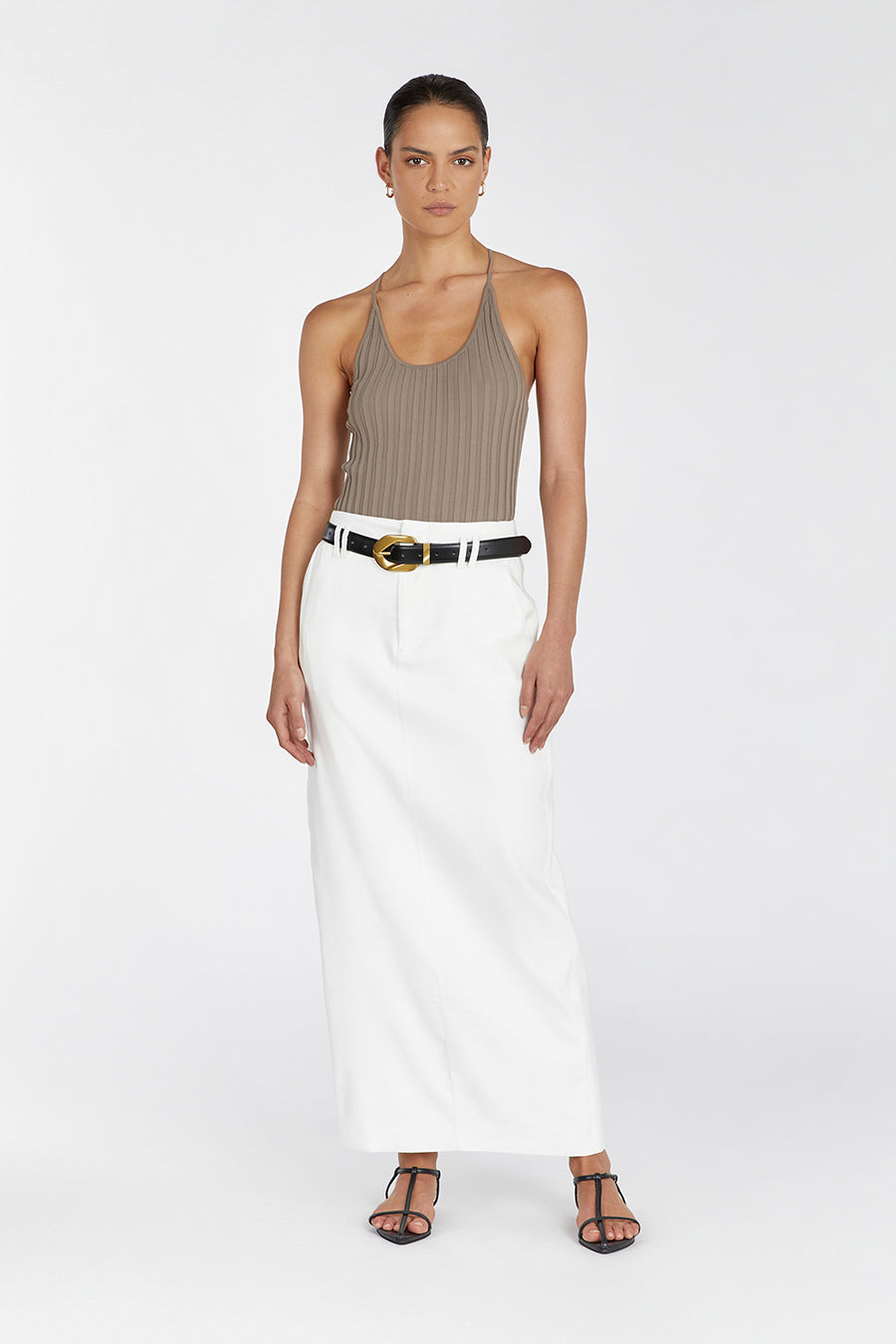 SAFFIA LATTE RACER TANK Clothing DISSH Boutiques XS LATTE