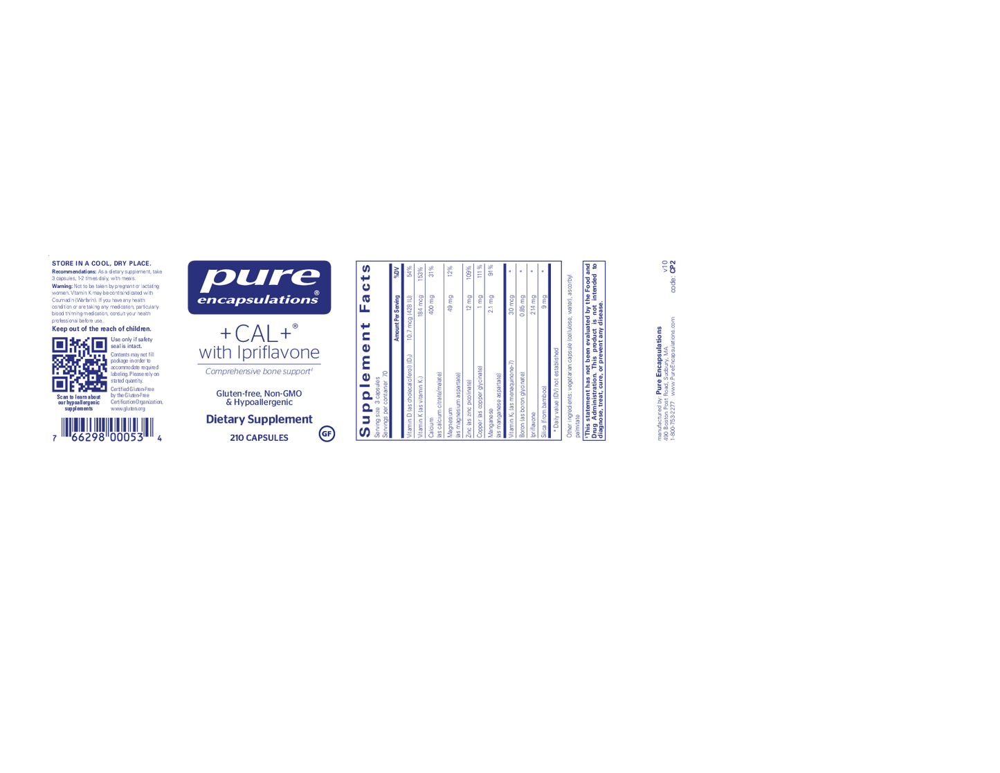 Pure Encapsulations CAL + with Ipriflavone