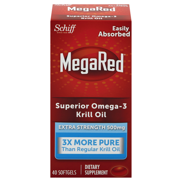 Schiff MegaRed Heart Health Omega-3 Krill Oil Extra Strength Softgels 500mg