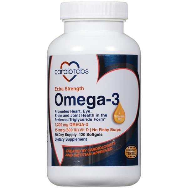 CardioTabs Omega-3 Extra Strength + Vitamin D3 Dietary Supplement Softgels