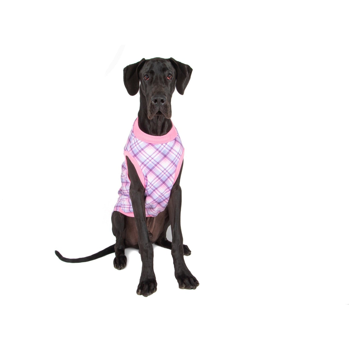 DOG FLEECE PYJAMAS: Purple and Pink Plaid {FINAL SALE}