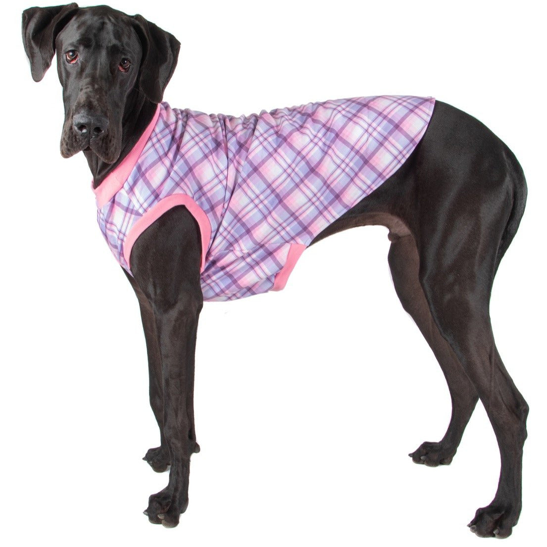 DOG FLEECE PYJAMAS: Purple and Pink Plaid {FINAL SALE}