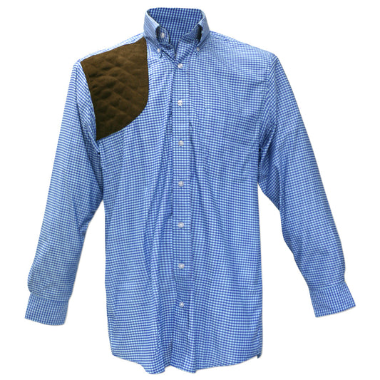 Kevin's BIG & TALL Performance Aqua / Blue Gingham Long Sleeve Right Hand Shooting Shirt
