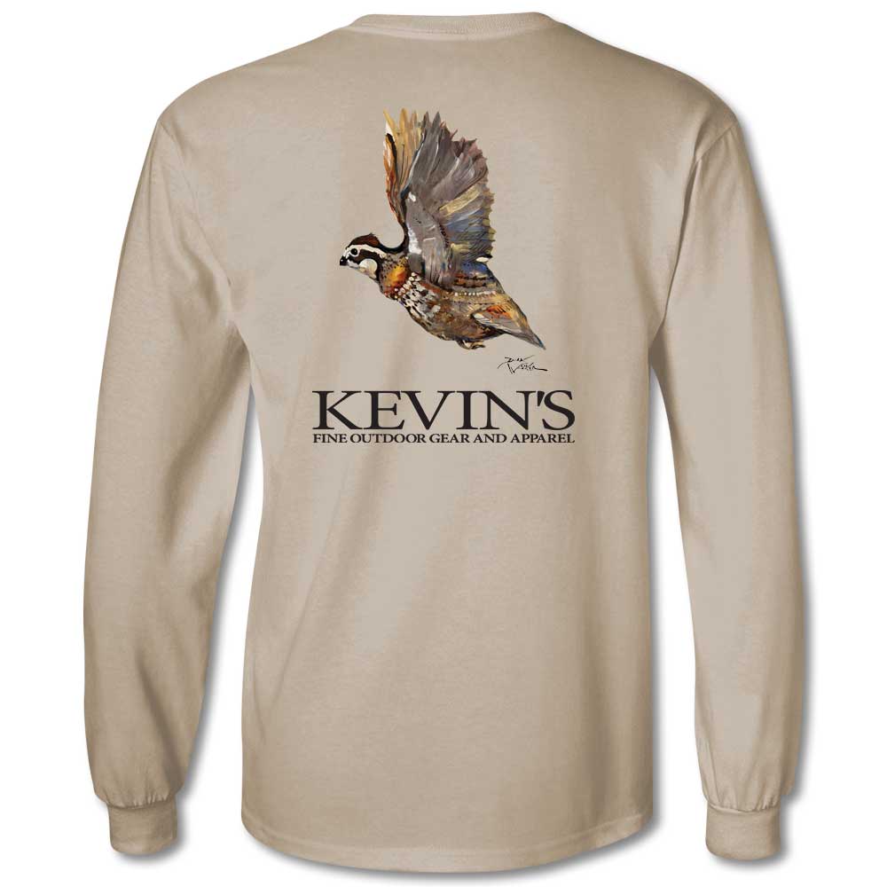 Kevin's Dirk Walker Flying Quail Long Sleeve T-Shirt-Men's Clothing-SANDSTONE-S-Kevin's Fine Outdoor Gear & Apparel