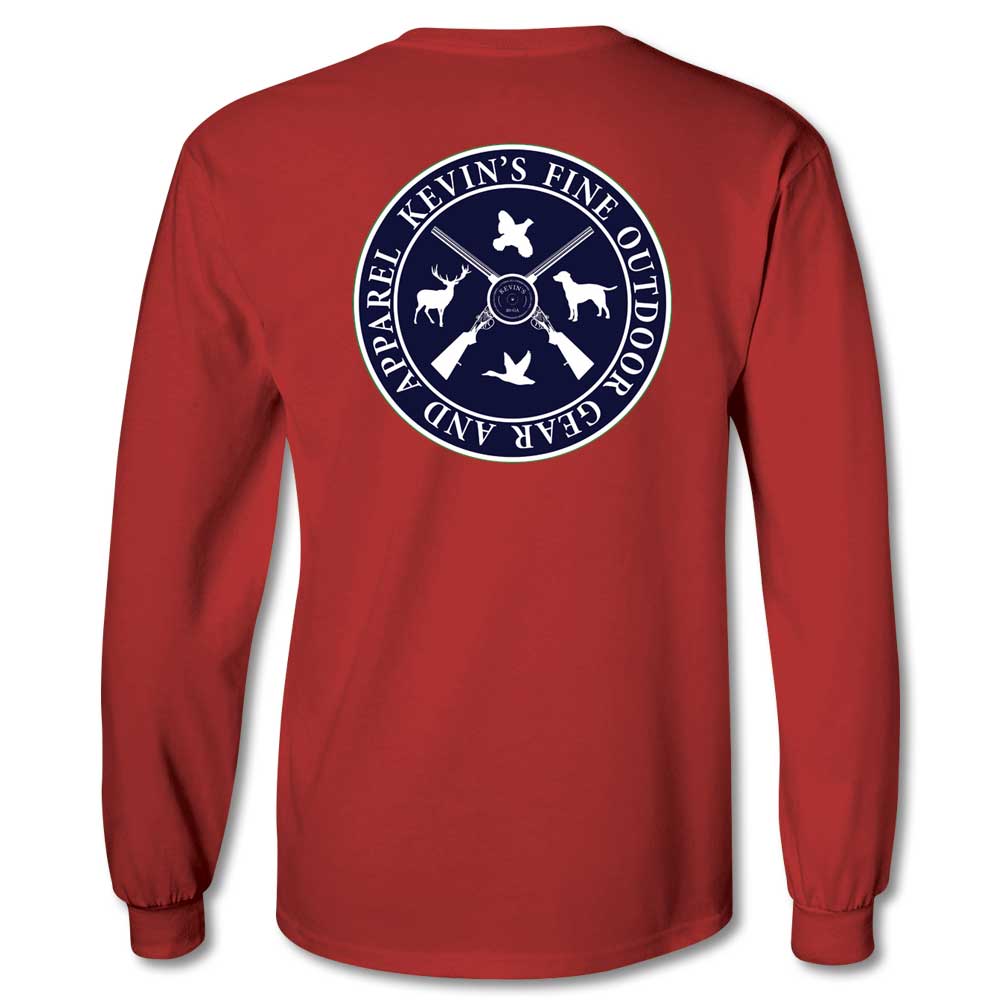 Kevin's Gun Logo Long Sleeve T-Shirt-T-Shirts-CRIMSON-S-Kevin's Fine Outdoor Gear & Apparel