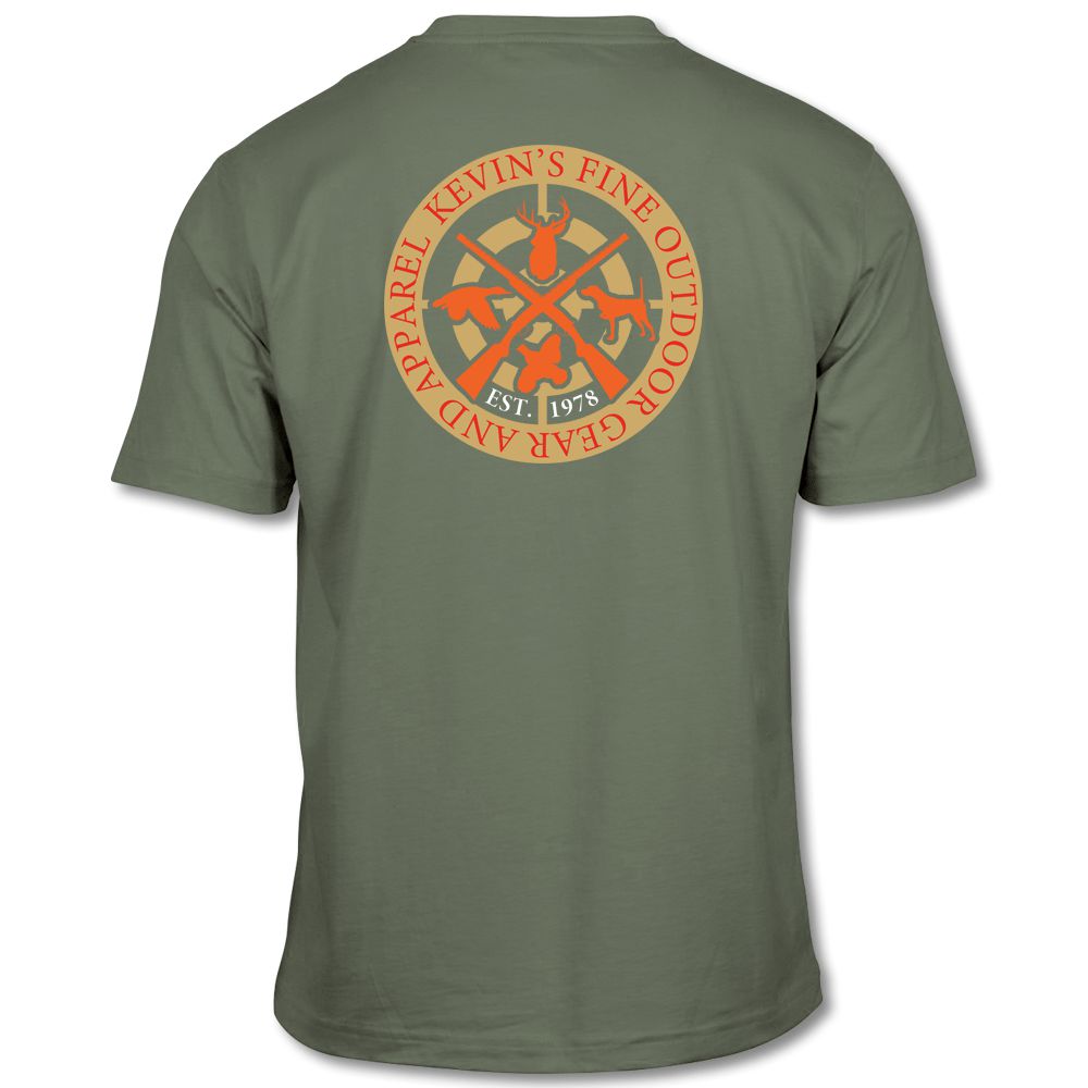 Kevin's Orange Crossed Guns Short Sleeve Tee-Men's Clothing-Kevin's Fine Outdoor Gear & Apparel