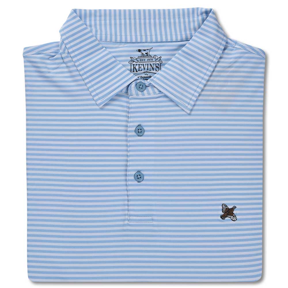 Kevin's Stretch Performance Striped Polo-MENS CLOTHING-ICE BLUE/WHITE-S-Kevin's Fine Outdoor Gear & Apparel