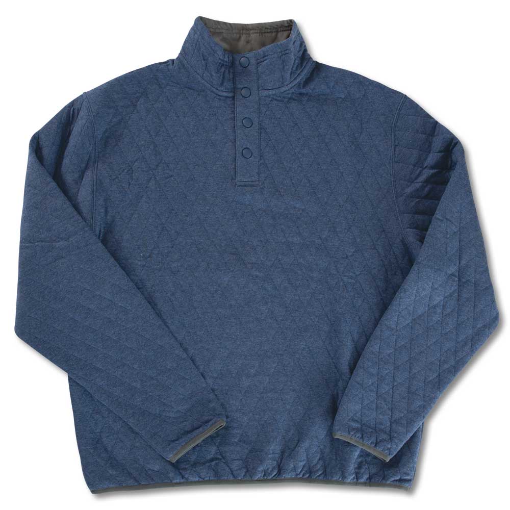 Kevin's Quilted Snap Mock Pullover-Men's Outerwear-Indigo Heather-M-Kevin's Fine Outdoor Gear & Apparel