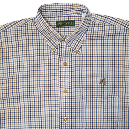 Kevin's Wrinkle Free Tan/Blue Tattersall--Kevin's Fine Outdoor Gear & Apparel