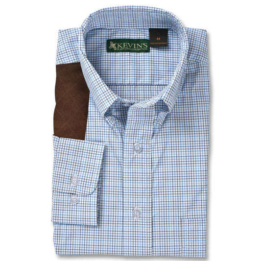 Kevin's Performance Blue/Royal Tattersall Long Sleeve Right Hand Shooting Shirt-Men's Clothing-Blue / Royal-S-Kevin's Fine Outdoor Gear & Apparel