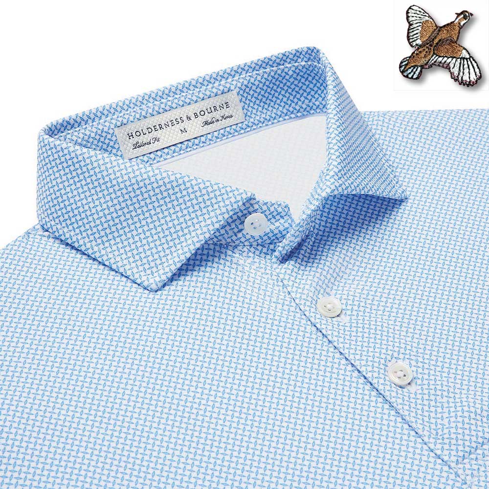 Holderness & Bourne Porter Polo with Quail Embroidery-Men's Clothing-WHITE/WINDSOR-S-Kevin's Fine Outdoor Gear & Apparel