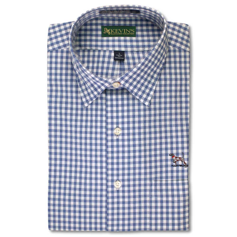 Kevin's Seersucker Short Sleeve Shirt-PETER/ NAVY WHITE CHECK-M-Kevin's Fine Outdoor Gear & Apparel