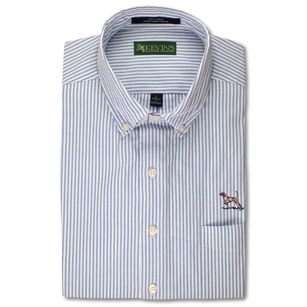 Kevin's Seersucker Short Sleeve Shirt-RIDGE/BLUE STRIPE-M-Kevin's Fine Outdoor Gear & Apparel