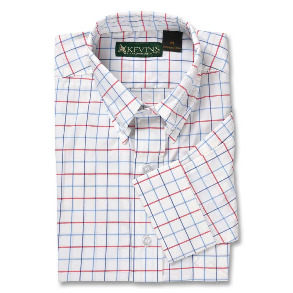 Kevin's Long Sleeve Performance Dress Shirt-MENS CLOTHING-Advantage Apparel-Patriotic Tattersall-S-Kevin's Fine Outdoor Gear & Apparel