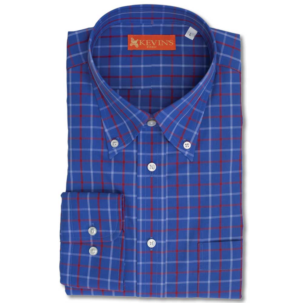 Kevin's Finest Patriot Plaid Long Sleeve Dress Shirt-Men's Shirts-PATRIOT PLAID-M-Kevin's Fine Outdoor Gear & Apparel