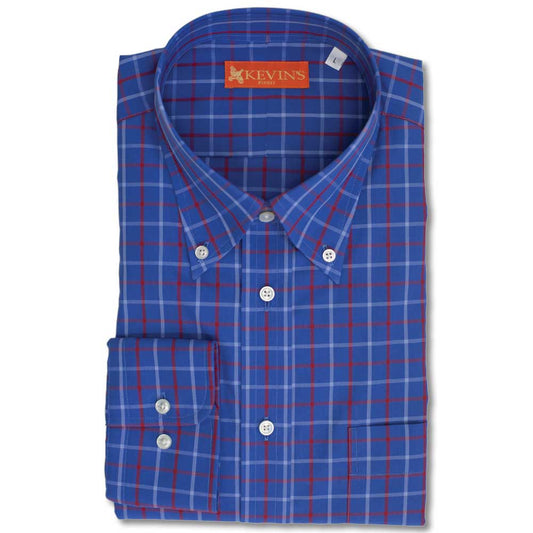 Kevin's Finest Patriot Plaid Long Sleeve Dress Shirt-Men's Shirts-PATRIOT PLAID-M-Kevin's Fine Outdoor Gear & Apparel