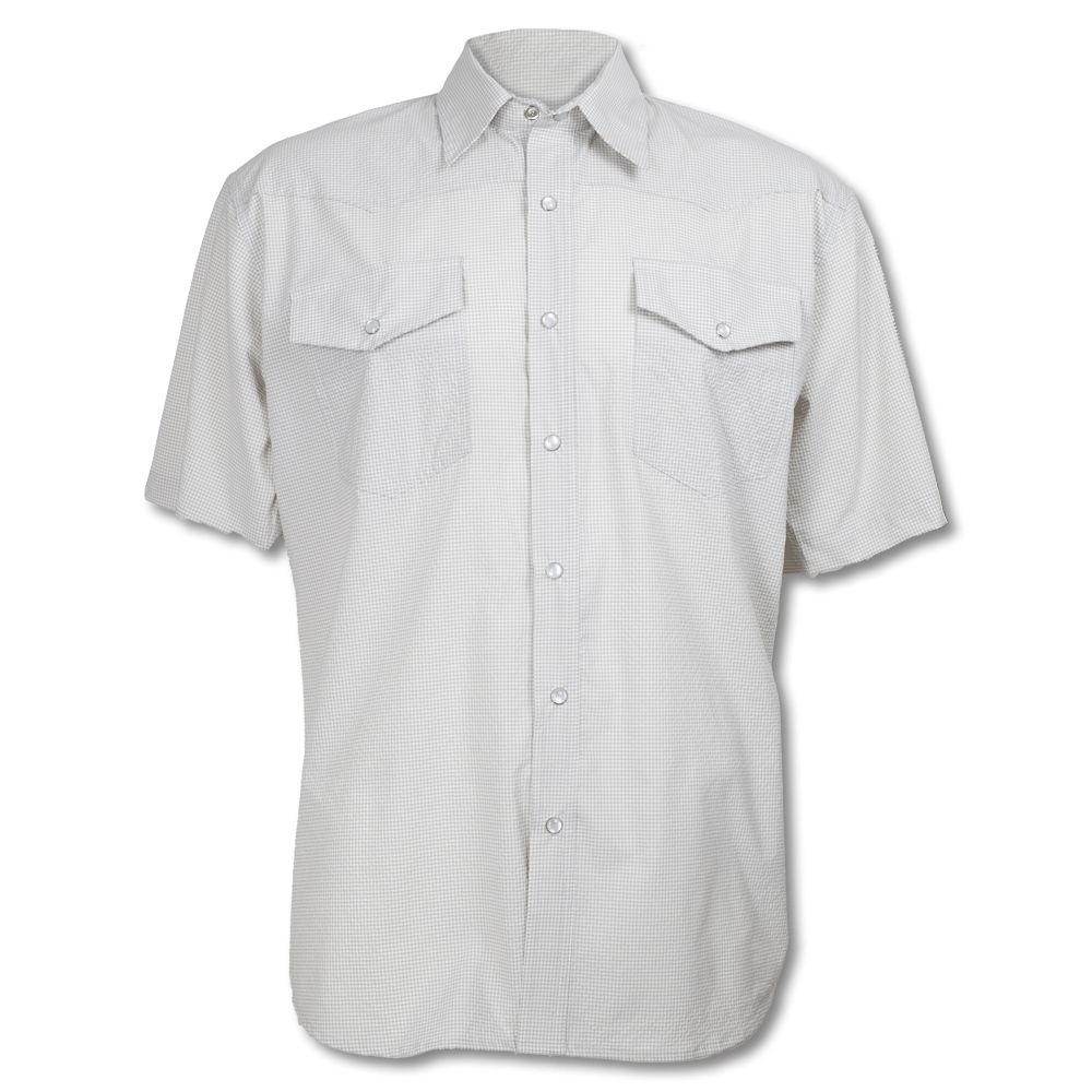Kevin's Men's Performance Stretch Western Pearl Snap Short Sleeve Seersucker Shirt-Sage-S-Kevin's Fine Outdoor Gear & Apparel