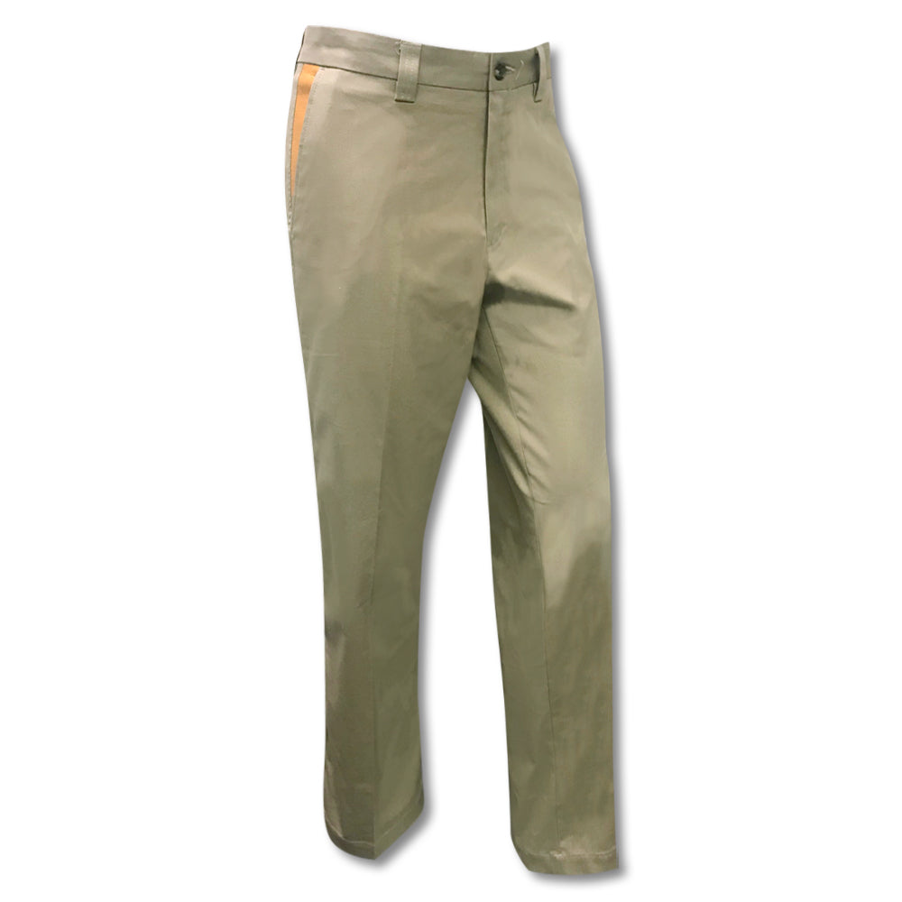 Kevin's Khaki Stretch Poplin Pants with Faux Suede Trim-MENS CLOTHING-Khaki-30-30-Kevin's Fine Outdoor Gear & Apparel